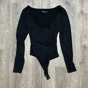 Abercrombie & Fitch Black V-Nexk bodysuit sweater
